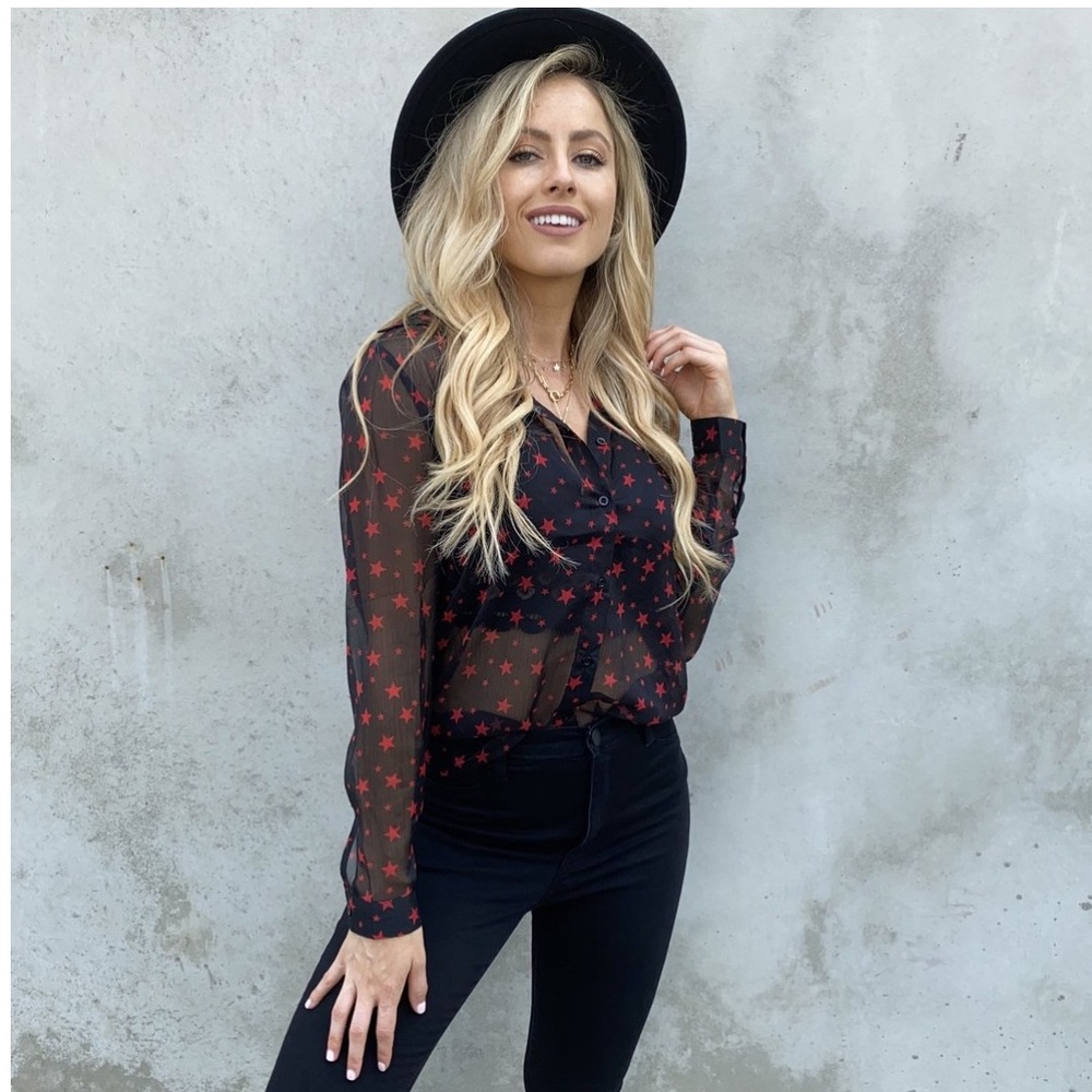 Star black blouse shirt